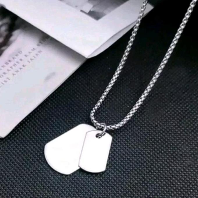 DF22 - kalung liontin plat army double titanium pria wanita