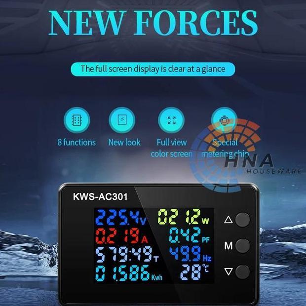 KWS 301 AC Watt Meter Digital 8in1 kwh KWS AC-301 100A Volt Ampere