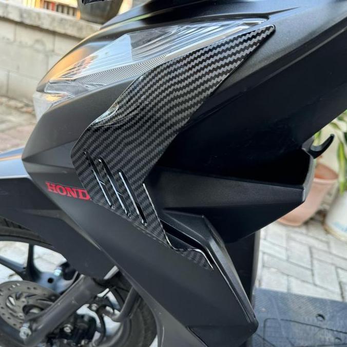 Air Scoop Beat Delux Carbon 1 Set Kiri Kanan / Variasi Beat New Air Scoop Winglet Beat New Beat Delu