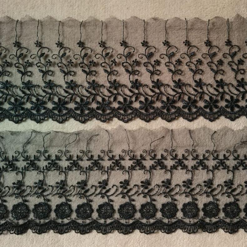 Renda tile lebar 13cm, renda bordir, renda air isi 15yard