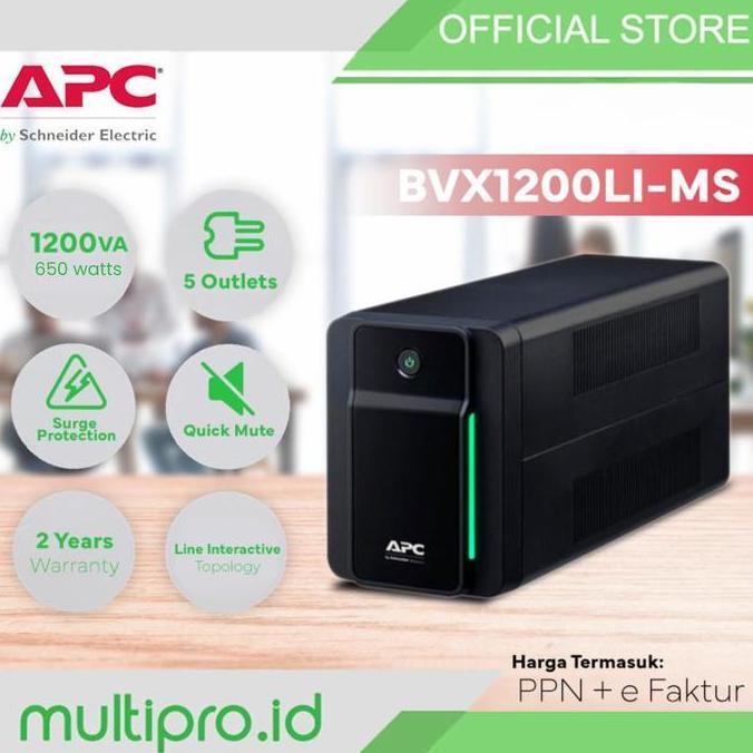 APC EASY  BVX 1200VA 650W BVX1200LI-MS UPS PC ORIGINAL DAN TERPERCAYA