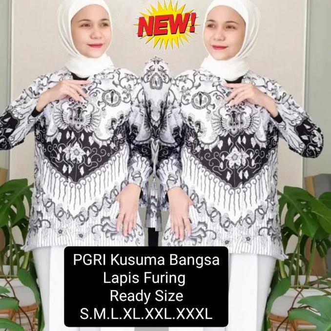 KUSUMA BANGSA / BATIK PGRI GURU TERBARU MOTIF KUSUMA BANGSA / BAJU PNS WANITA