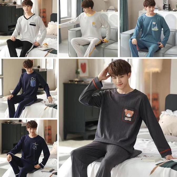 Baju Tidur pria kaos import / piyama PP pria import kaos tebal PS