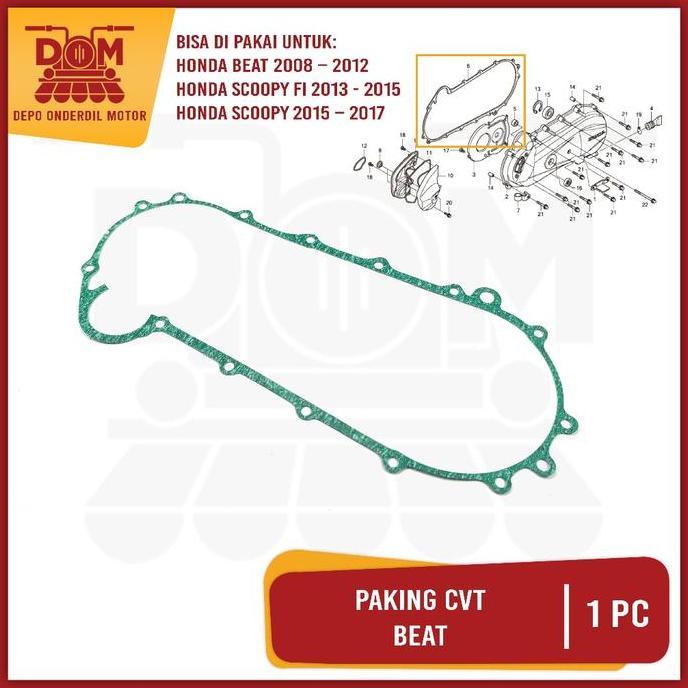 Paking CVT Beat Karbu (PSP) Gasket Packing AJS Perpak Bak Blok Block CVT Baut Motor Motorcycle Honda