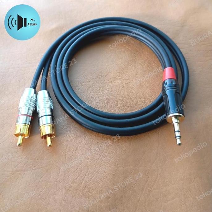 NEW Jack rca 2 ke 1 jack rca male to jack 3,5mm panjang 50CM-20METER