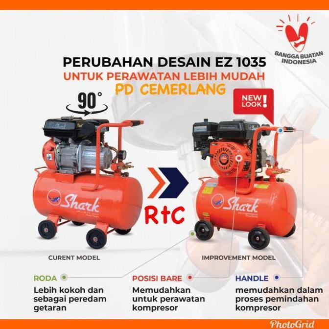 kompresor angin shark portable 1 hp bensin
