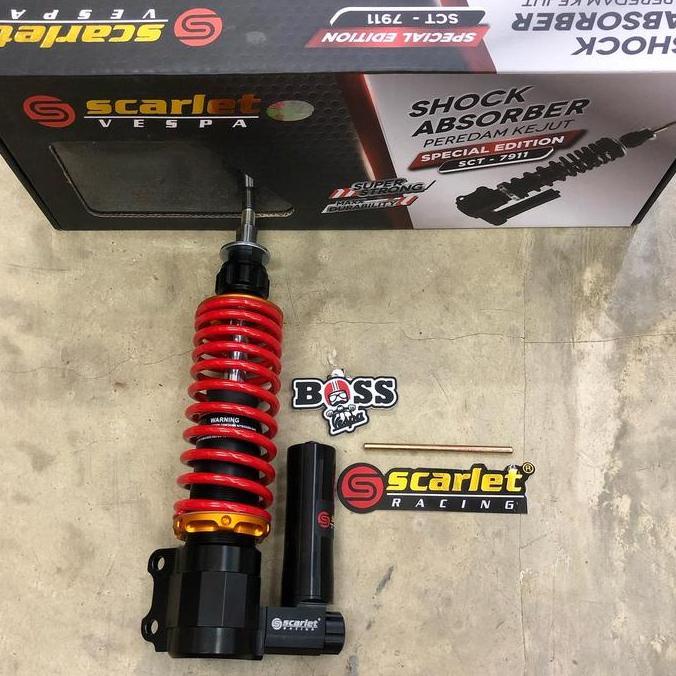 Ok Shock Tabung Scarlet Red Front Vespa S LX LXV Ok