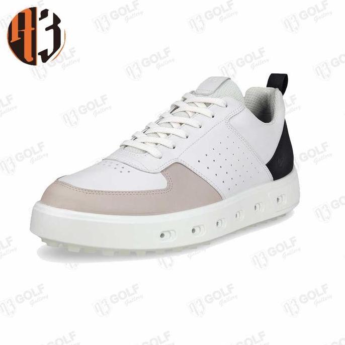 * ECCO AW24 SHOE MEN GOLF 1039 STREET 720 WHITE BLACK GRAVEL