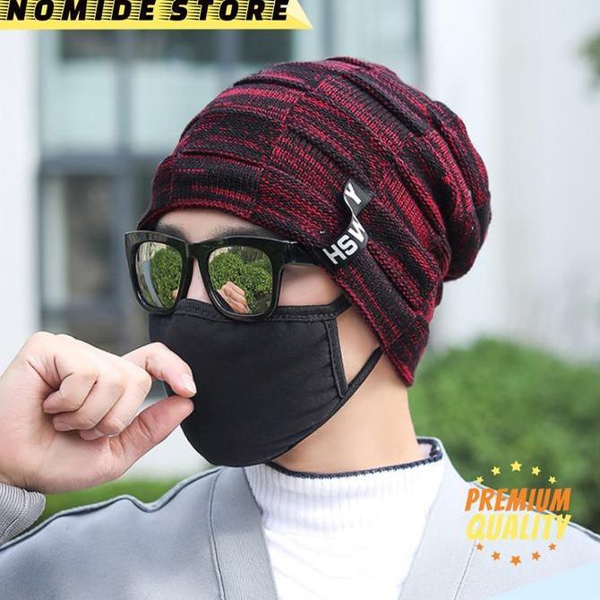 DV137 >> Topi Kupluk Beanie HSWBOY Kupluk Wool Winter Kupluk Rajut Pria Wanita