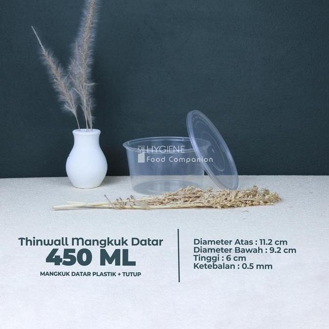 Thinwall Mangkok 450 Ml Plastik - Thinwall Bulat 450ML - Wadah Plastik