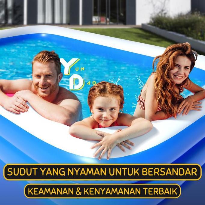 KOLAM RENANG KARET ANAK/DEWASA JUMBO KOLAM POMPA TIUP INFLATABLE POOL