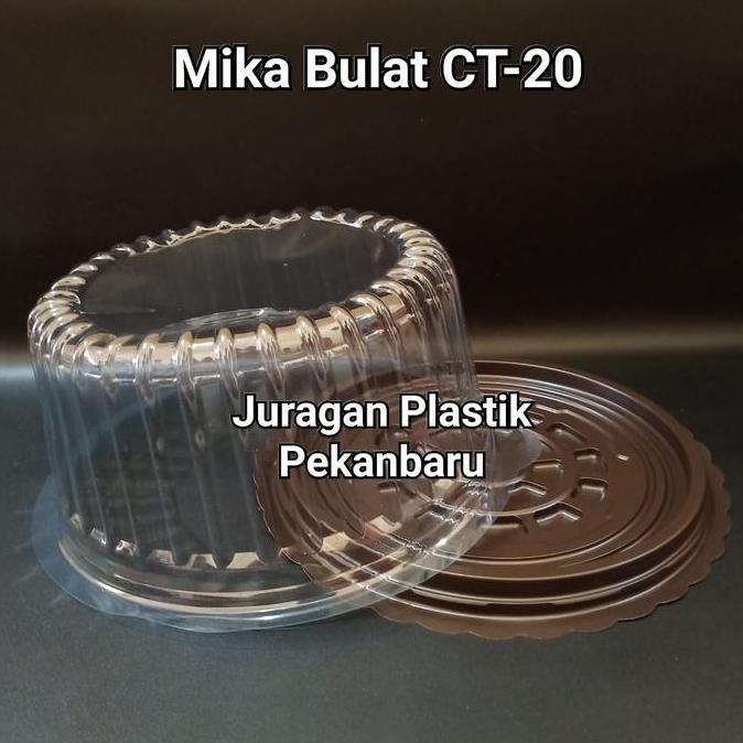 Mika Plastik Bulat CT-20 / Wadah Tray Kue Tart Tumpeng Bolu CT 20 cm
