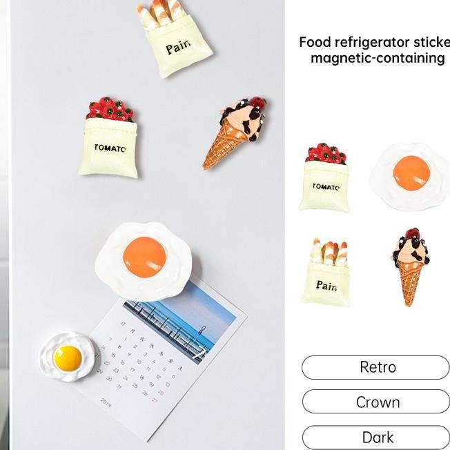 Kartun Makanan Magnet Kulkas Roti Magnet Kulkas Magnet Pesan Kulkas