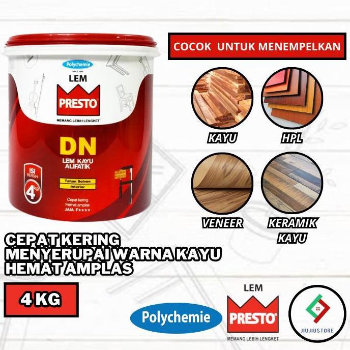 LEM KAYU ALIFATIK PRESTO DN 4KG LEM PRESTO LEM KAYU SERBAGUNA LEM DN 4KG GAN