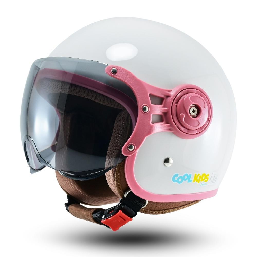 LALA MEI - Helm Anak Lunar Kids Solid BIP PLAST Helm Anak Retro Pilot Polos Kaca Pilot