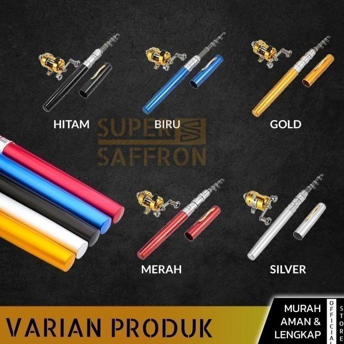 Pancingan Set Lengkap Pulpen Reel Joran Fishing Rod Pen Simple [terbaik]