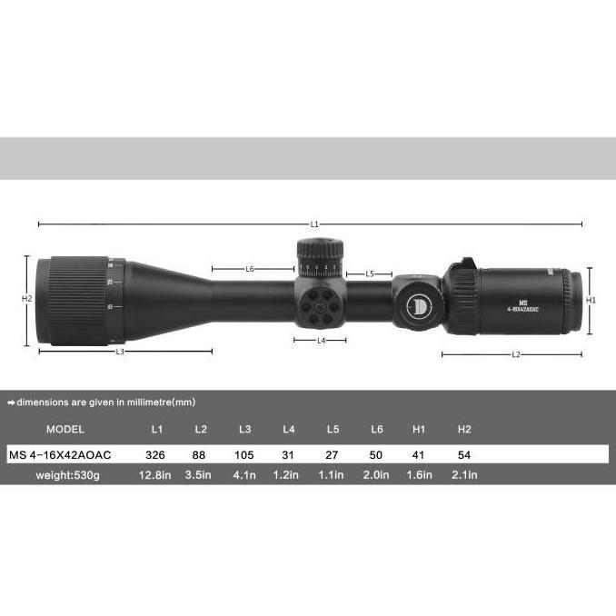 TELESCOPE TELESKOP DISCOVERY MS 4-16X42AOAC ORIGINAL DAN TERPERCAYA