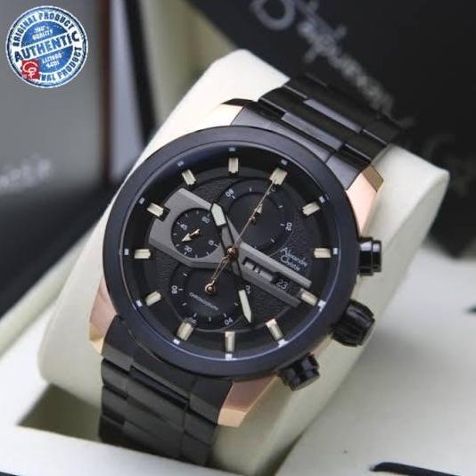 ALEXANDRE CHRISTIE AC6559 AC 6559 BLACK ROSEGOLD JAM PRIA ORIGINAL