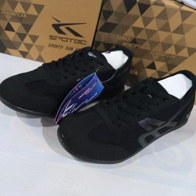 New  sepatu kets hitam polos SPOTEC spitter original