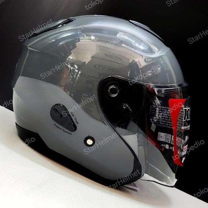 DF25 - Helm KYT KYOTO R Solid Gorilla Grey Gloss Abu-Abu Original New