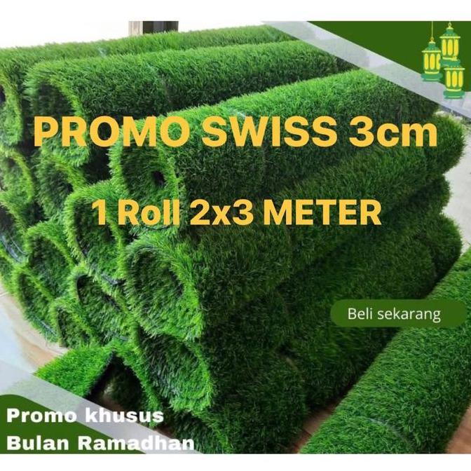 RUMPUT SINTETIS SWISS 3cm 2x3 METER /Rumput sintetis / Rumput sintetis swiss Green