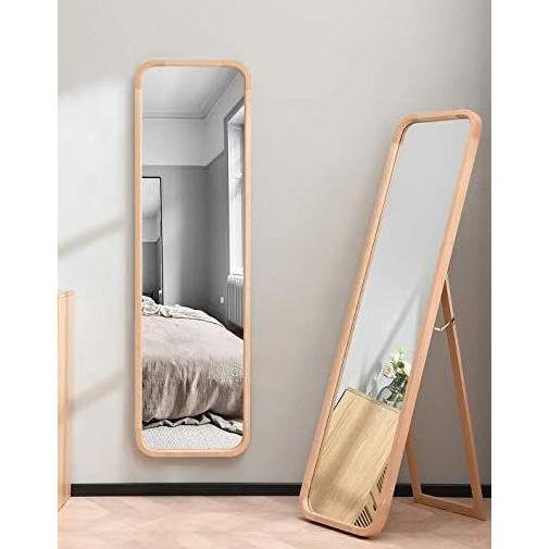 Standing Mirror sudut curve sudah ada penyangga dan bisa tempel dinding multifungsi - cermin aesthet