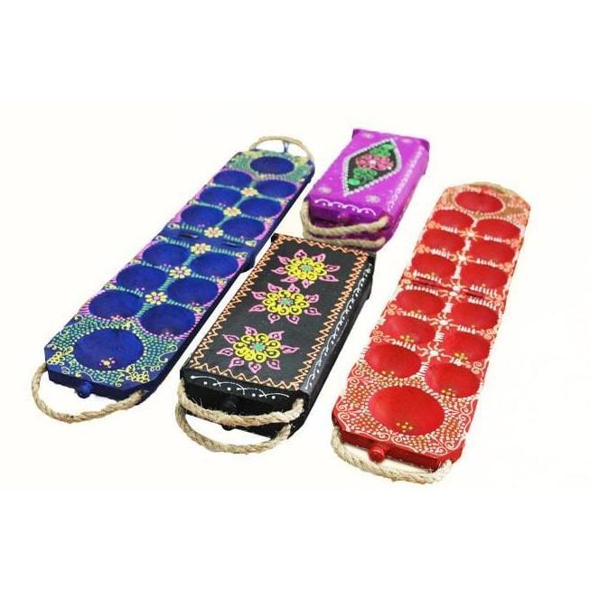 Mainan Anak Tradisional Congklak Kayu Lipat dan Motif biji dari kerang