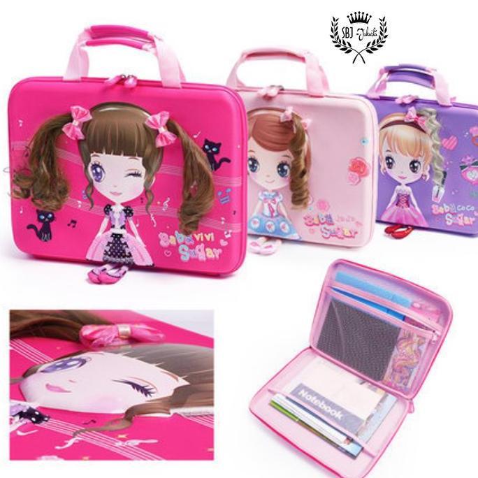 Tas jinjing anak 14 inch ukuran buku F4 Tas Les Privat Tas kursus Tas sekolah 3D YOME