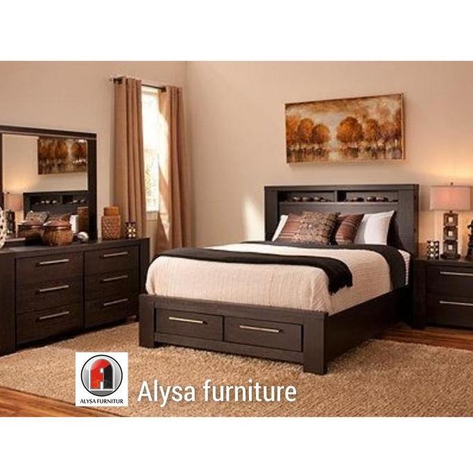 kamar set, tempat tidur jati, meja rias