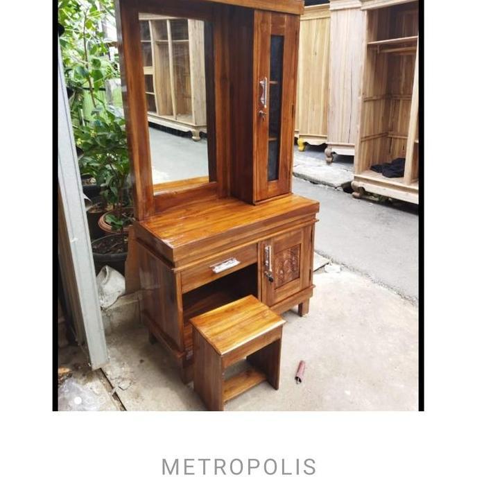 meja rias jati asli minimalis