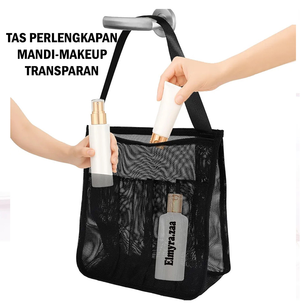 Tas Tempat Sabun Mandi Tas Wanita Traveling Jaring Hitam Bag Tote