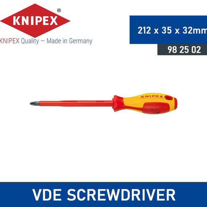 HIMIKO Obeng Plus 98 25 02 KNIPEX Screwdriver for cross recessed screws