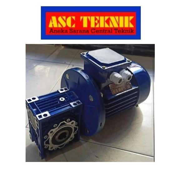 Tersedia Gear Box Worm Gear Bologna Nmrv 050 Ratio 60 +Fa Cw Motor 0.5Hp 3Phase