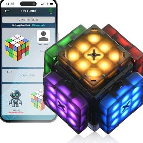 eX-Mars Connect | AI Robot Cube & Smart Cube, Self Scrambling STEM Cube with 10 Puzzle Types