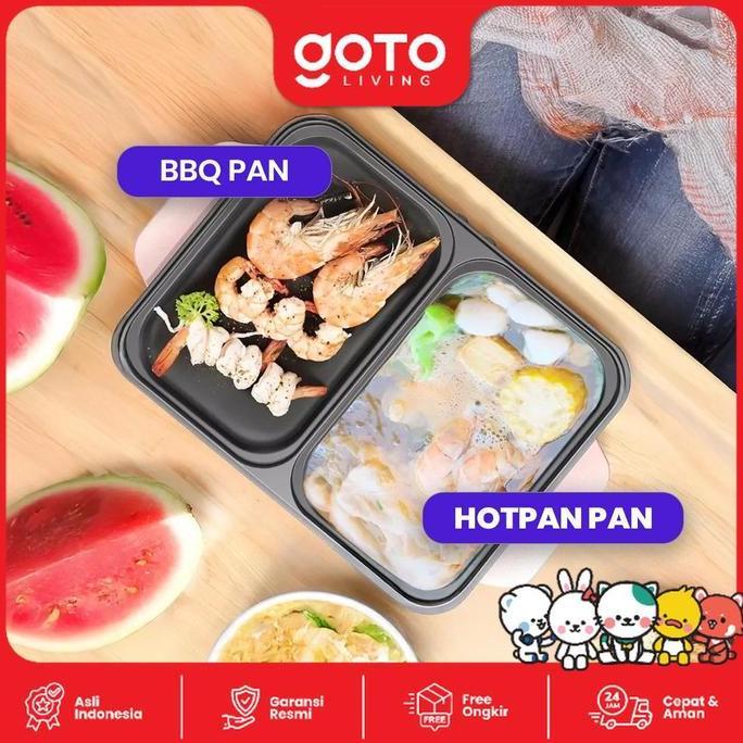 Goto Toshi Minipan Electric Hotpot Alat Panggangan Grill Pan BBQ 2in1