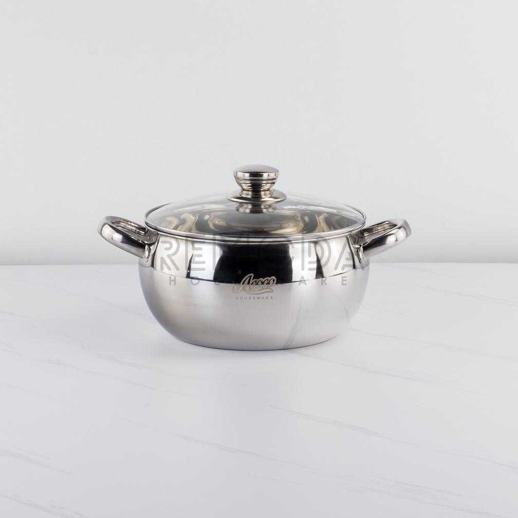 Agogo Soup Pot Silver & Gold 20-24Cm Stainless Steel