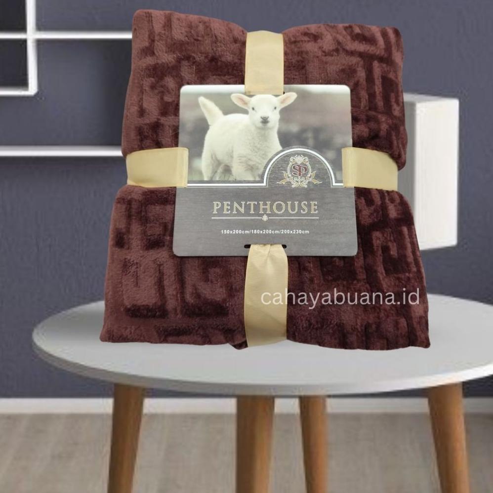 Selimut Penthouse Bulu Embos Polos Tebal 180 X 230 Cm King Merk Penthouse Motif Dewasa Lembut Bagus