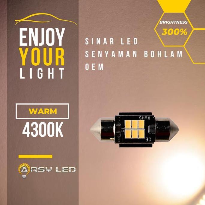 Lampu Led Plafon Mobil Kabin 31 WARM BOHLAM ATOMIC Avanza Xenia Calya