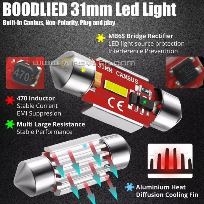 Lampu Led Plafon Mobil Kabin 31 mm Heatsink Avanza Xenia Calya Agya