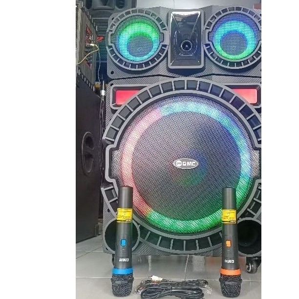 SPEAKER GMC 899K 15 inch box jumbo free 2 microphone wireless