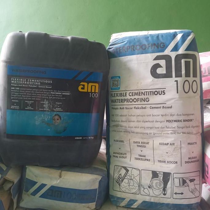 AM 100. Waterproofing kolam renang@20KG LIQUID 30 Kg cemen.flexsibel