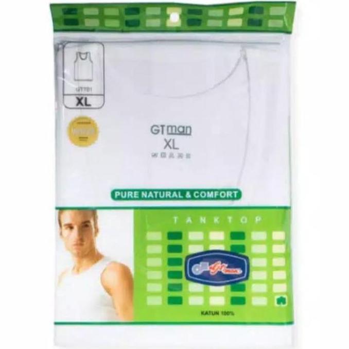 Promo GTman Kaos Tanktop GTT01 Polos Original Putih Pria Singlet Katun Dewasa XL Bahan 100% Katun Ny