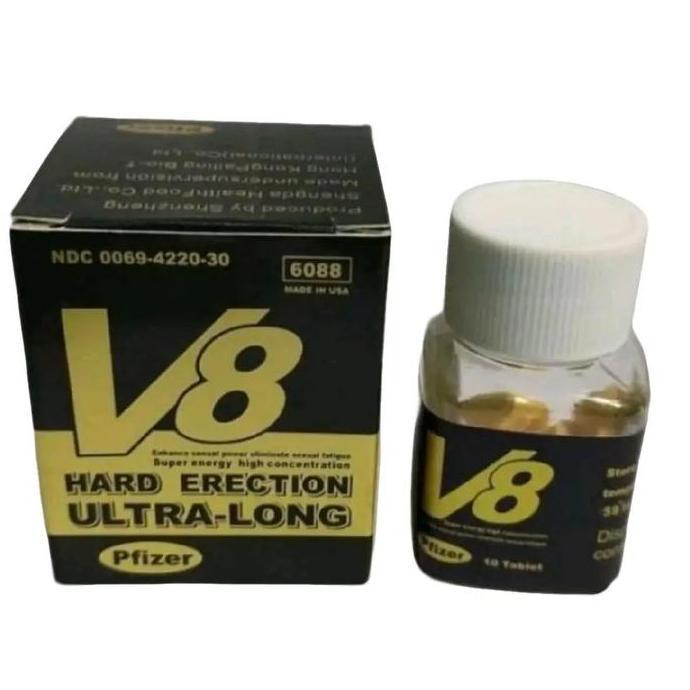 V8 Pfizer Obat Herbal Penambah Kuat Suplemen Stamina Pria 10Tablet