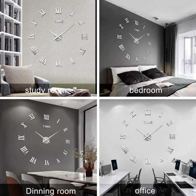 Large Diy Giant Clock Quartz Gold Wall Clock