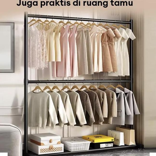 Minimalisbox 150X200Cm Rak Gantungan Baju 2 Susun Gantungan Baju Besi Gantungan Baju Berdiri Rak Baj