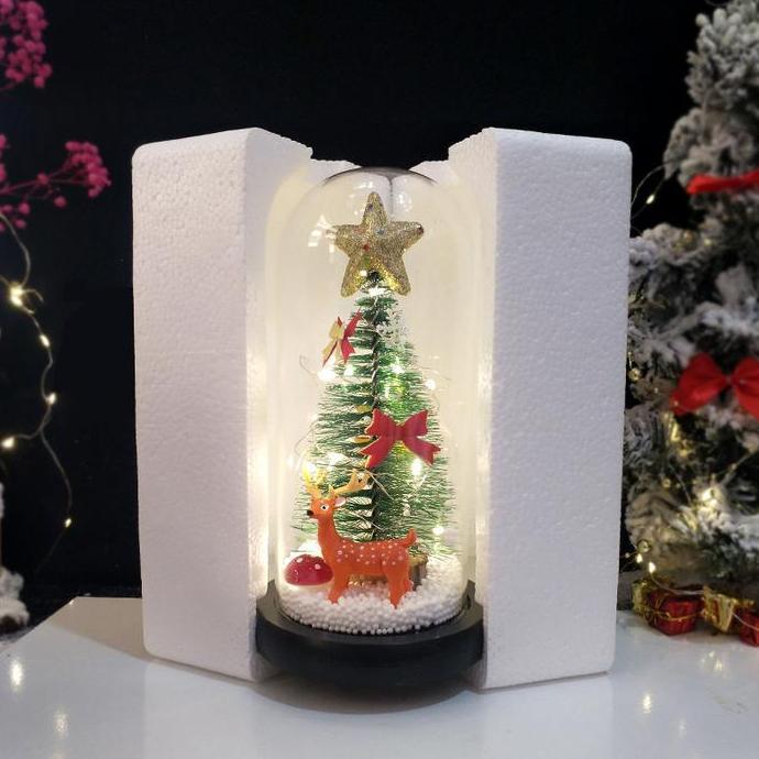 Lampu LED Natal Dekorasi Beauty And The Beast Rose Beauty Hampers Natal Pajangan Kado Hadiah Couple 