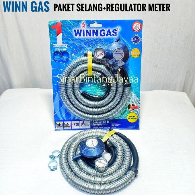 BEBAS ONGKIR - WINN GAS SELANG GAS + REGULATOR METER 298M /SELANG GAS+REGULATOR METER