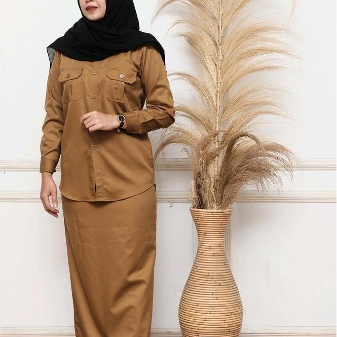 Baju Pdh Wanita/Setelan Rok Pdh Wanita Model Saku Dada