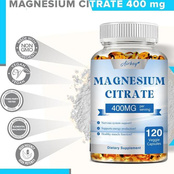 Airboy-Magnesium Sitrat-Bahan Alami-Suplemen-Kaya Magnesium, Natrium Kroskarmelosa, Asam Stearat, Ma
