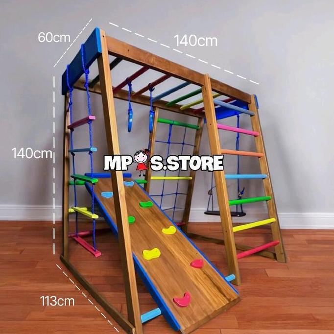 Brakiasi Fullset Mainan Anak Edukatif 140x140Cm Kayu Playground Anak